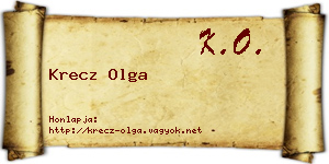 Krecz Olga névjegykártya