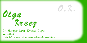 olga krecz business card